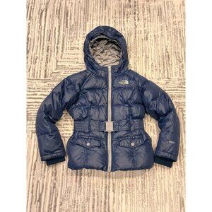 The North Face girls XS (size 6) navy 550 down fill puffer Winter coat